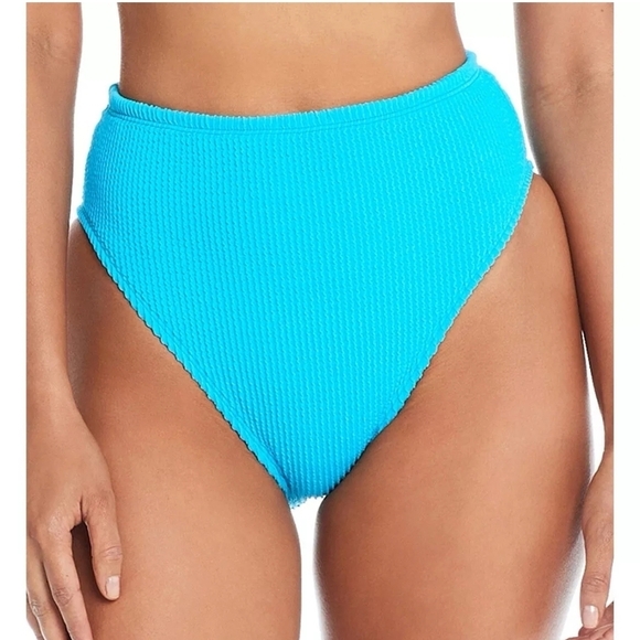 Bleu Rod Beattie Blue High-Cut Ribbed Bikini Size 4